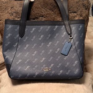 Coach Navy Signature Tote